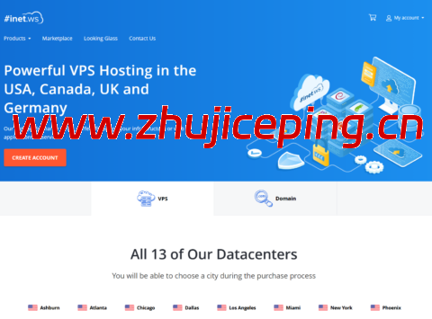 inetWS：1核/2GB/30G SSD/10TB@500Mbps，$3/月，可选美国/德国/英国等13个机房-国外主机测评