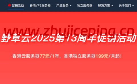 #十三周年促销#野草云:香港VPS年付77元起,香港独立服务器199元/月起,AMD EPYC系列CPU,优质/精品网络可选-国外主机测评