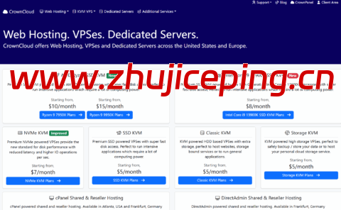CrownCloud:美国(洛杉矶/迈阿密/亚特兰大机房)/荷兰VPS,月付5美元起,支持windows系统-国外主机测评