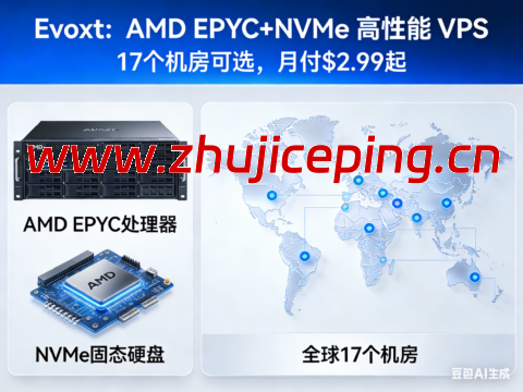 Evoxt：AMD EPYC+NVMe 高性能 VPS，17 个机房可选，月付 $2.99 起-国外主机测评