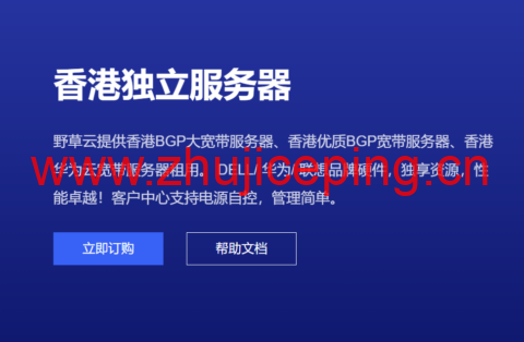 野草云:香港独立服务器 E3-1230v2/16GB/240GB SSD,199 元 / 月起,优质 / 精品 BGP 双网可选,超便宜香港服务器-国外主机测评