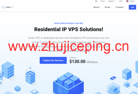 SixtyNet 上线住宅 IP 专业 VPS:Cox 通信双 ISP,10Gbps 大带宽接入 AS9929,月付 $35 起-国外主机测评
