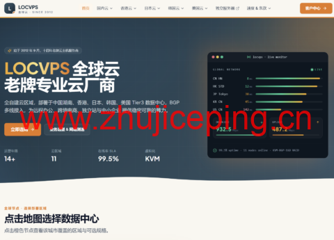 LOCVPS 全场 VPS 8 折：香港、日本、韩国、美国节点月付 24 元起，可选 CN2、CMI 与原生 IP-国外主机测评