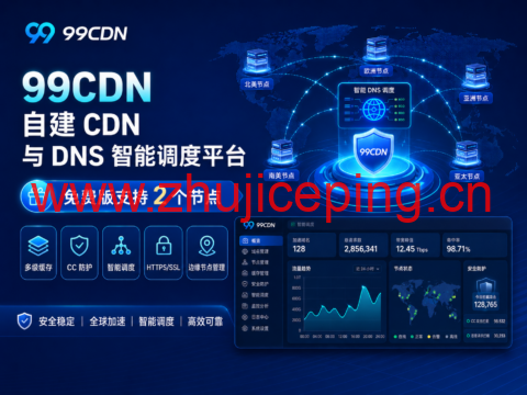 99CDN 自建 CDN 与 DNS 智能调度平台:免费版支持 2 个节点,多级缓存、CC 防护与智能调度-国外主机测评