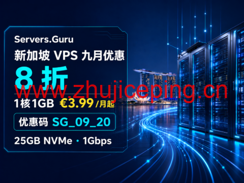 Servers.Guru 新加坡 VPS 九月优惠:8 折,1核1GB €3.99/月起-国外主机测评
